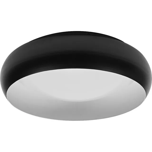 LEDVANCE ORBIS Livia LED plafondlamp met metalen ring, zwart en wit, 16W, 1000lm, 3000K, 300mm, 830 vriendelijk warm wit, dimbaar in 3 niveaus door te klikken, IP20, inclusief montageschroeven en pluggen Zwart-wit