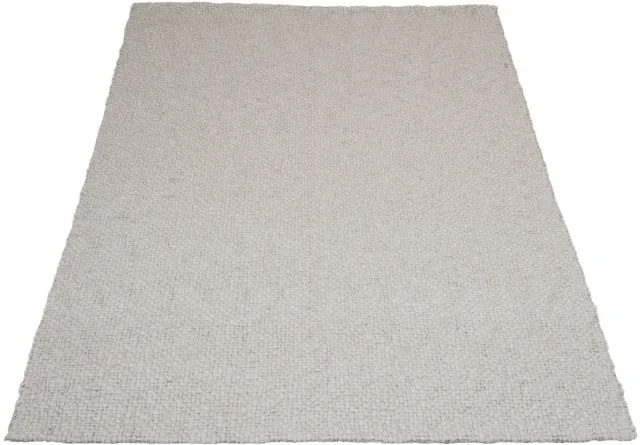 Veer Carpets Vloerkleed Adige Sand - 240 x 340 cm - Handgeknoopt Wollen Design Vloerkleed in Scandinavische / Japandi Stijl Wit