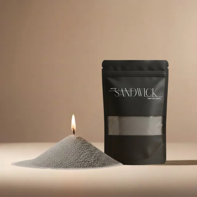 SandWick Zandkaars – Herbruikbare Kaars met Lonten – Minimalistische Kaars – Woondecoratie – Vapourgrijs