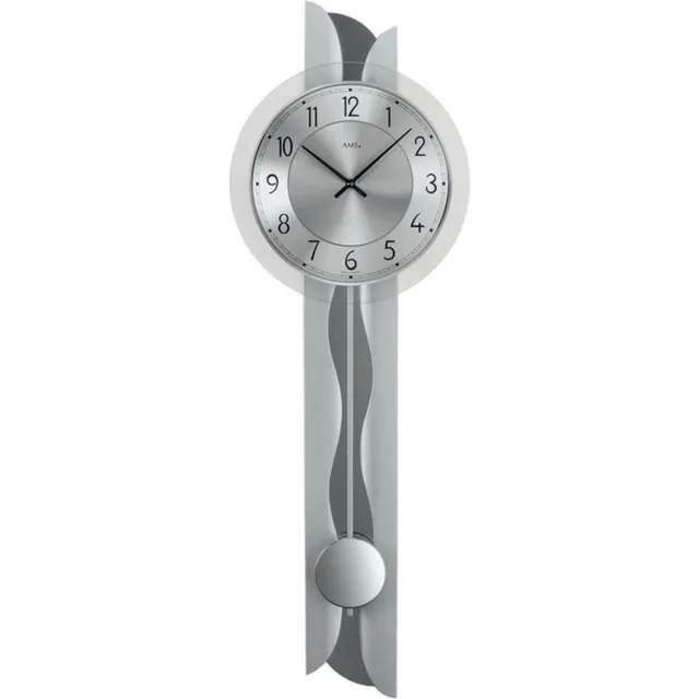 AMS 7216A - Klok - Chroom - 23x69 cm - Grijs