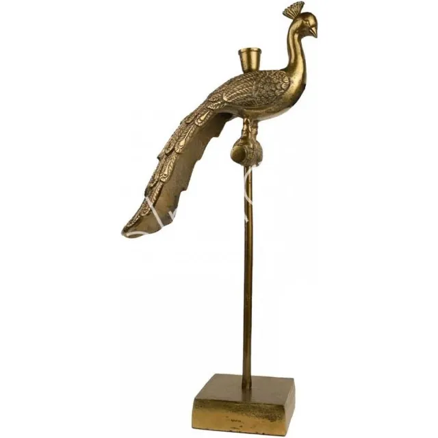 Colmore by Diga kandelaar pauw goud op standaard 27x13x58cm brons