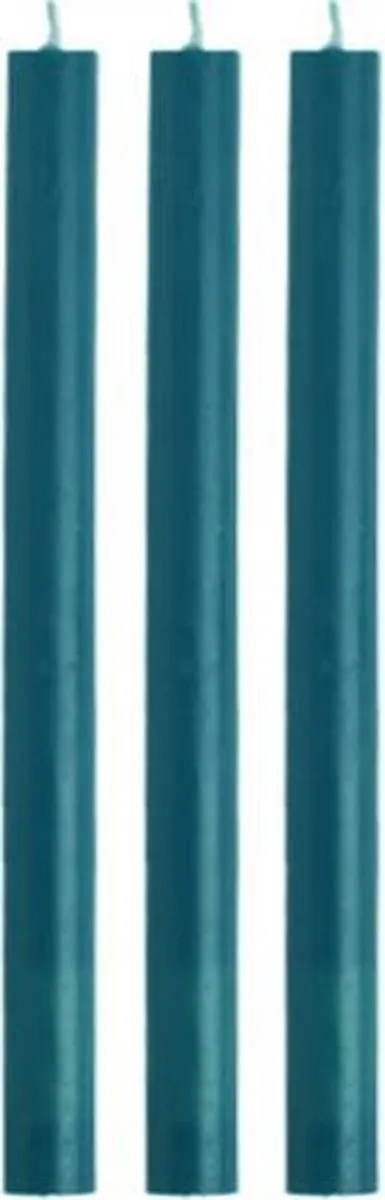 Rustik Lys lange dinerkaarsen 2.1 x 29 cm | Deep Lake | Doos met 30 stuks Petrol