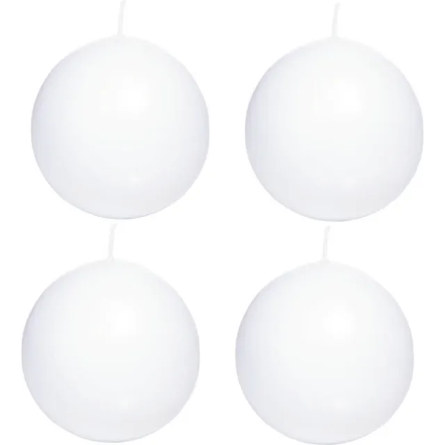 Trend Candles Bolkaars glad - 4x - wit - 8 cm - 25 branduren - ronde kaarsen