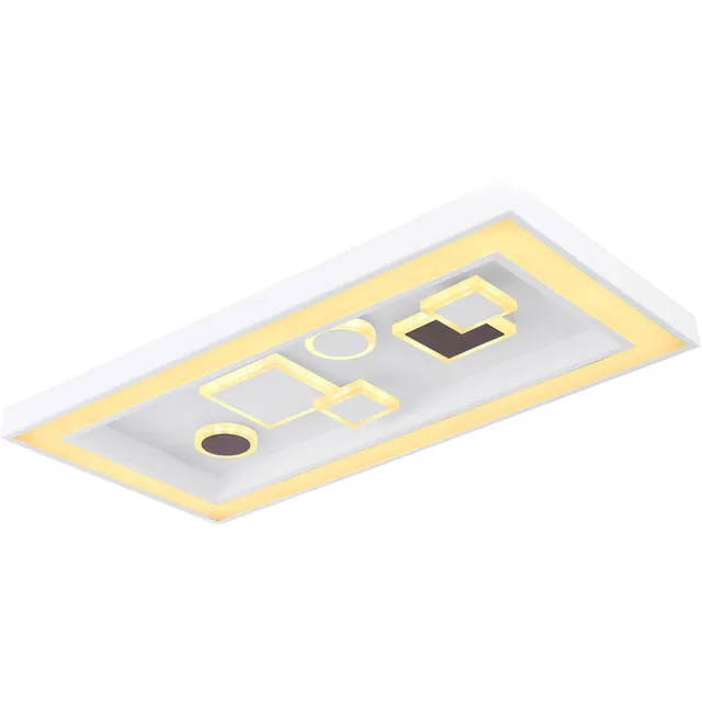 Globo LED plafondlamp dimbaar afstandsbediening plafondlamp woonkamer modern, CCT, schakelaar dimmer, 1x LED 36W 1900Lm, LxBxH 60x30x7 cm Wit
