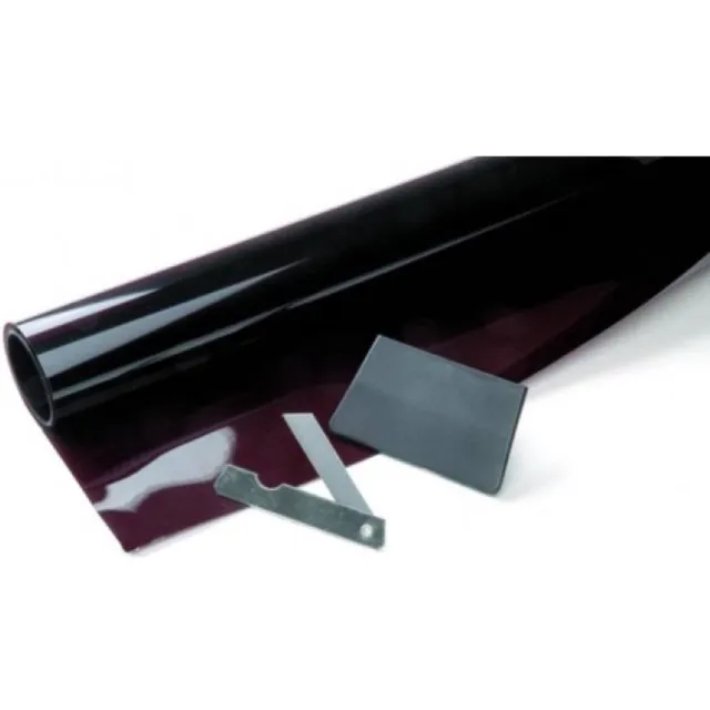 Dunlop Zonwerende raamfolie - zwart - 300 x 76 cm - UV-bescherming - Inclusief mesje en spatel