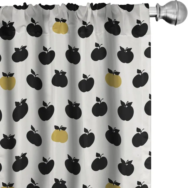 ABAKUHAUS Voorhangen – Appelfruit Motief – 2x75x245 cm – Mikrofaser Mehrfarbig