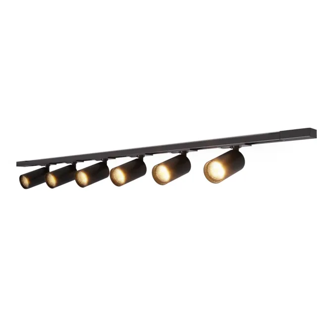 Calex Railverlichting - 2 Meter - GU10 Fitting - 6 Spots - Opbouwspot - Mat Zwart - 1 Fase