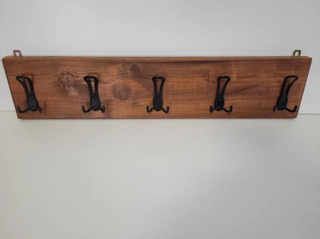 Style wood Stoere Steigerhouten Kapstok met 5 Haken – Robuust & Stijlvol voor Jouw Hal bruin