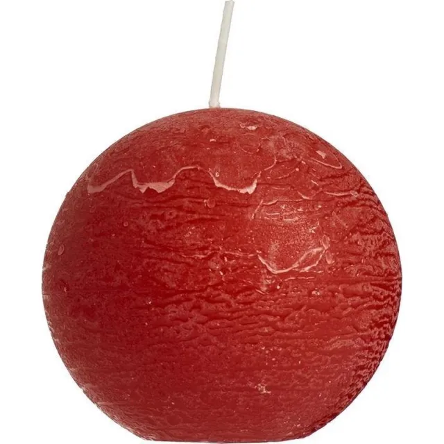 Candles by Spaas Bolkaars rustiek - Ø 8 cm rood
