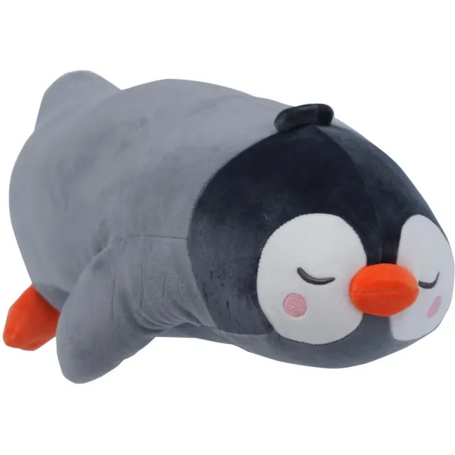 UNUS Pinguin knuffelkussen zijslaapkussen 50cm grijs