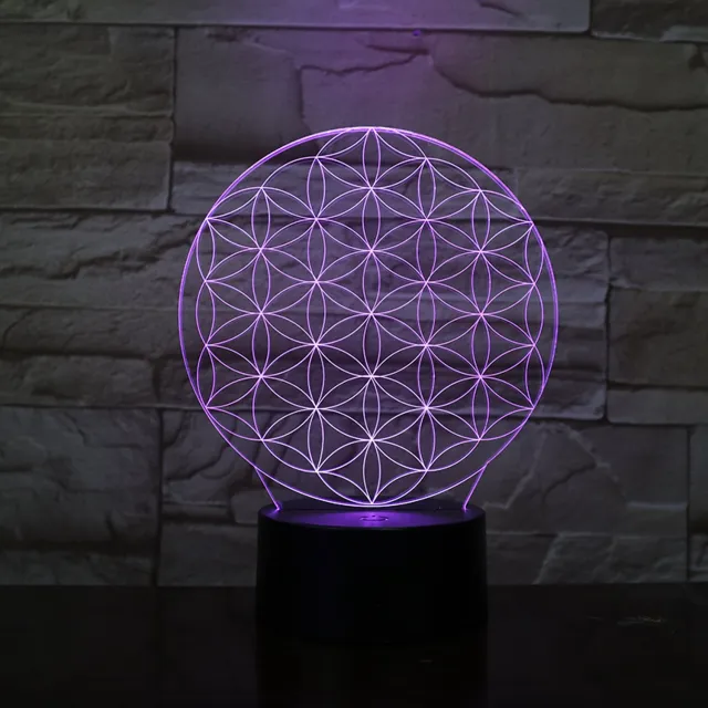 MC Living 3D Led Lamp Met Gravering - RGB 7 Kleuren - Illusie