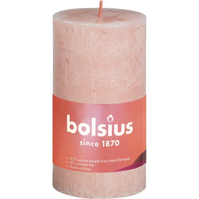 Bolsius Stompkaars Suede Brown Ø68 mm - Hoogte 13 cm - Roodbruin - 60 Branduren