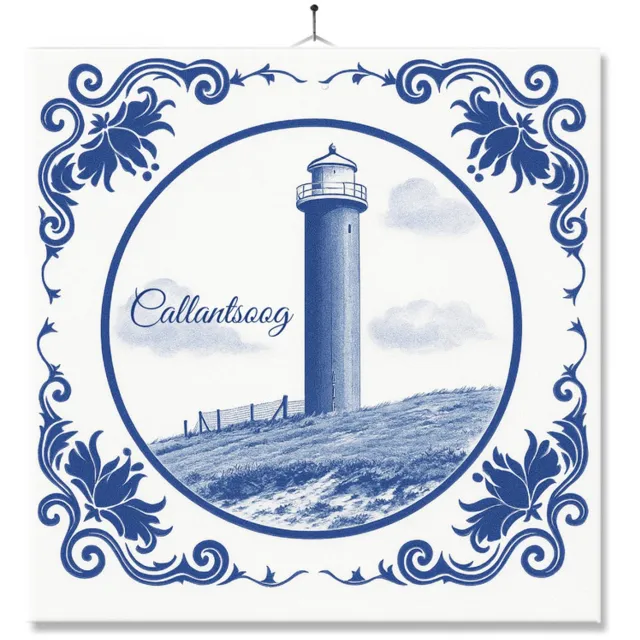 MC Living Tegel Met Opdruk | Callantsoog | Delft Blauw | Cadeau | Inclusief Geschenkdoos | Standaard | Ophangsysteem Ontwerp 2