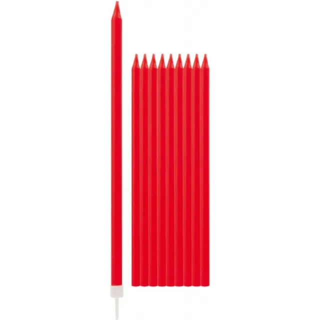 Givi Italia 10x stuks Rode kaarsen 15,5 cm - feestartikelen/versiering Rood