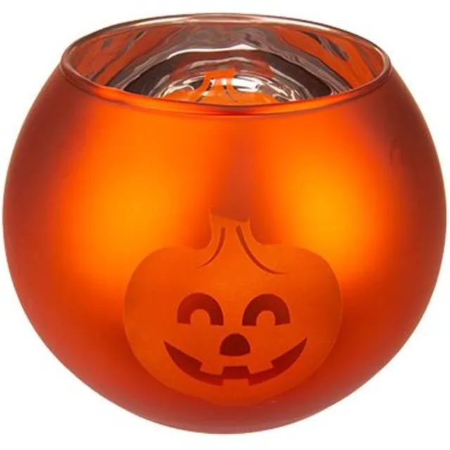 Cosy @ Home Theelichthouder Pumpkins Oranje D12xh10c M Glas