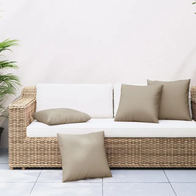 vidaXL Bankkussens 4 st 50x50 cm stof taupe