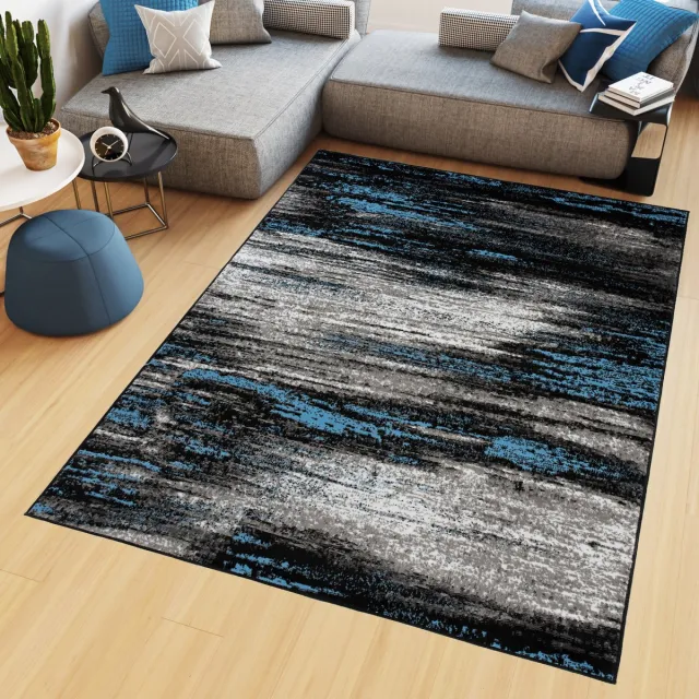 Tapiso Maya Vloerkleed Grijs Woonkamer Kleed Modern Tapijt Maat- 250x350 Grijs Blauw 2