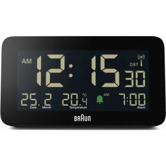 Braun BC10B-DCF - Wekker - Digitaal - Radiogestuurde tijdsaanduiding - Zwart