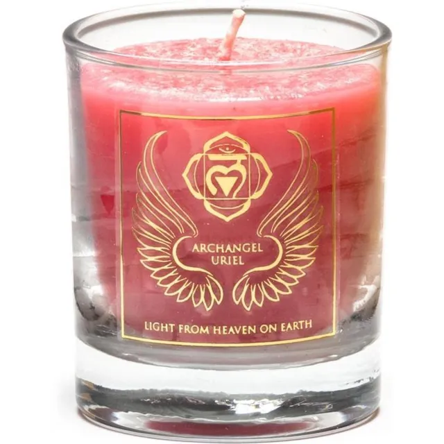 Phoenix Import Mani Bhadra Votief Geurkaars Aartsengel Uriël Chakra 1 Rood