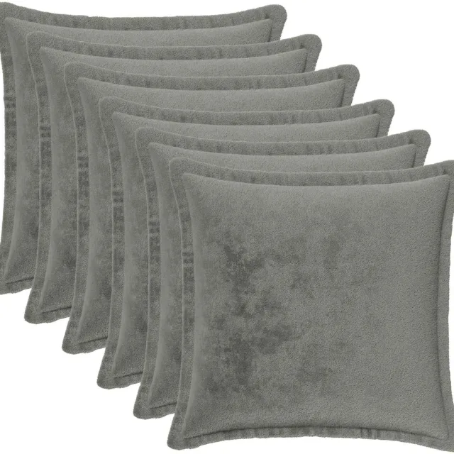 vidaXL Dekenkussen - 6 - st - HOUTEN - Donkergrijs - 35 - x - 35 - cm - Flanel