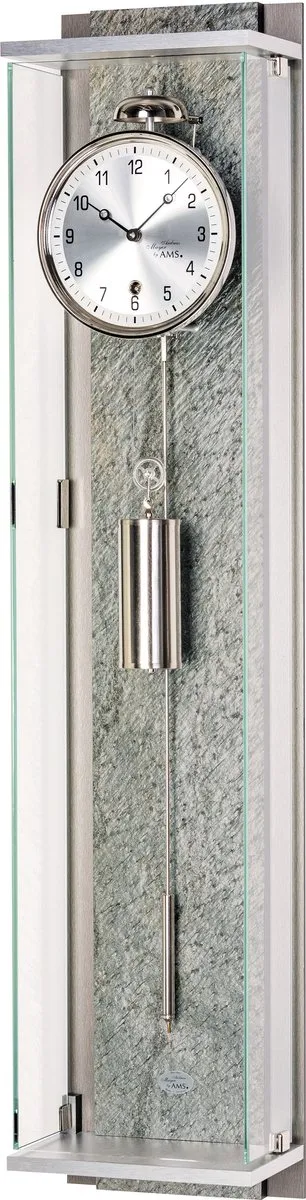 AMS 2725 Wandklok - Slingerklokken Zilver