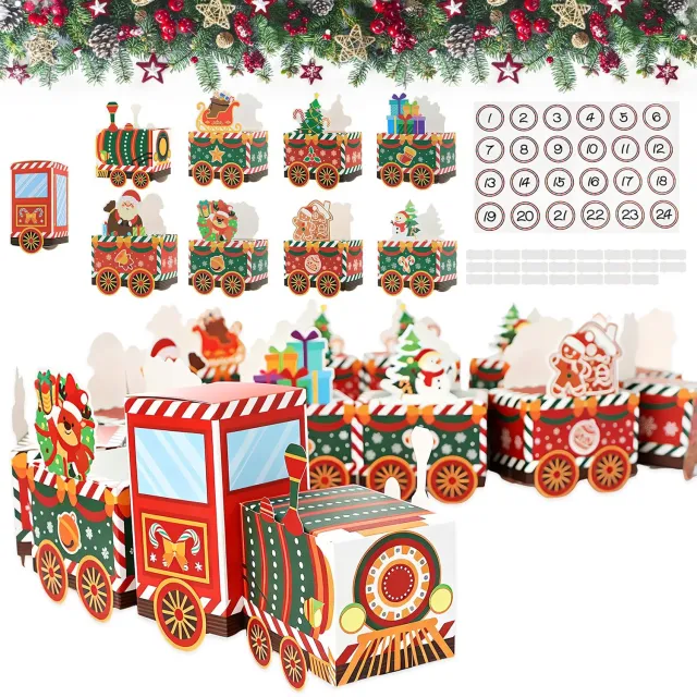 Famanu Adventskalender om zelf te vullen, met een leuk papieren draak ontwerp, bevat 24 kleurrijke vouwdozen voor decoratie en geschenken, perfect voor een unieke en persoonlijke adventsbeleving tijdens de feestdagen