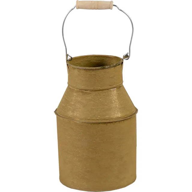 Mega Collections Melkbus bloemenvaas/siervaas - zink - oud goud - D15 x H24 cm Goudkleurig
