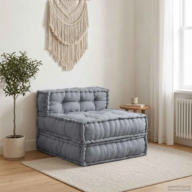 vidaXL Modulair Sofabet Stof Grijs 70 x 70 x 56 cm