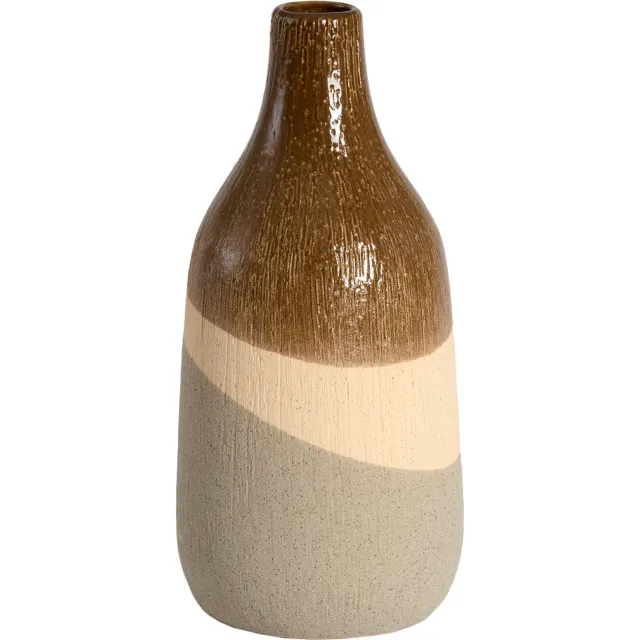 Light & Living Vaas Zubiri (12,5x28 cm) bruin+beige+taupe
