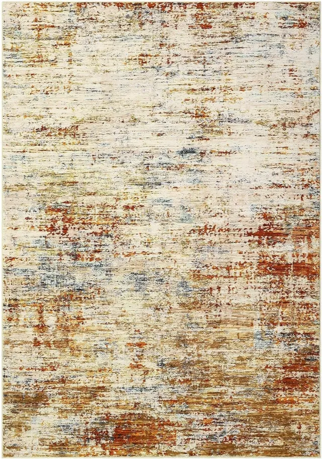 Danky Abstract Vloerkleed Luchtspiegeling 200x290 cm Oranje - Opvouwbaar Zacht Poolkleed met Antislip Onderkant