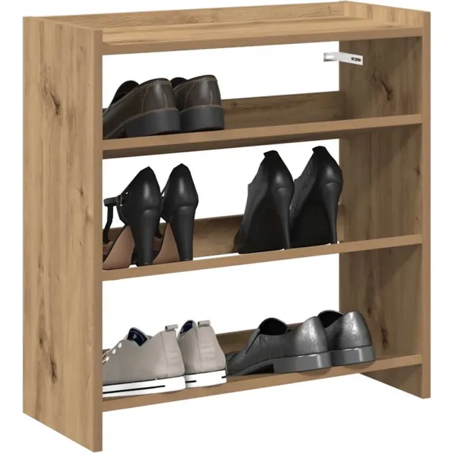 vidaXL Schoenenrek 60x25x62 cm bewerkt hout artisanaal eikenkleur