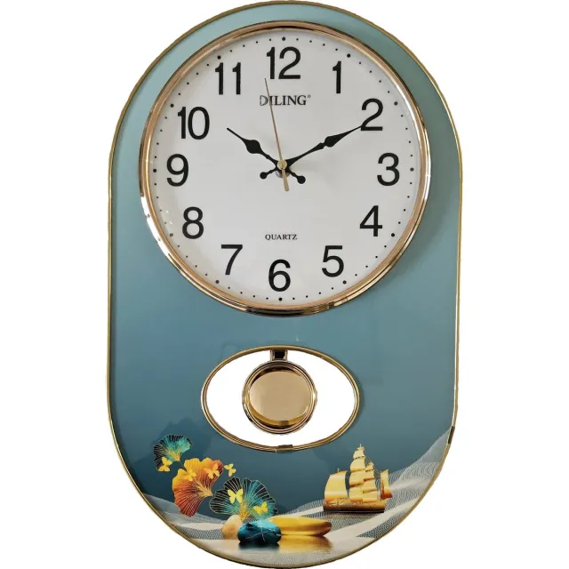 SUNMOOL Wandklok - Stil Uurwerk - 25cm Wit-Groen