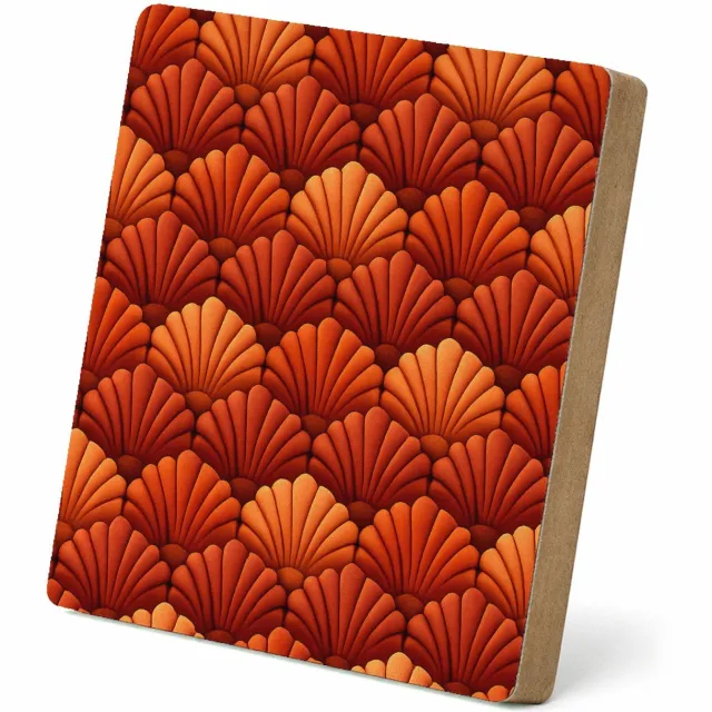 Mr Cadeautjes MDF staande fotolijst 15,2 x 15,2 - design Herhaalpatroon van gestileerde stervormige schelpen in zacht | cadeau Wit