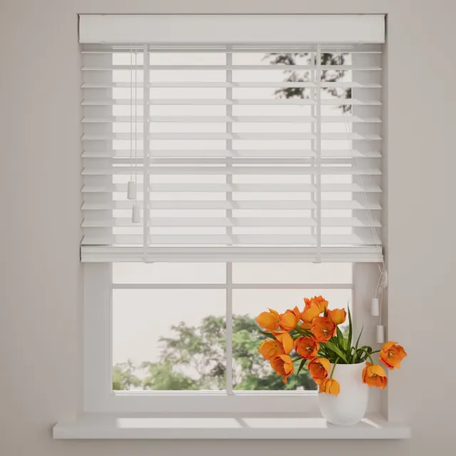 DTCH Bamboe Houten Jaloezie - Easy Natural - 50 mm - White - 70 x 130 cm - Maten van 50 t/m 250 cm breed