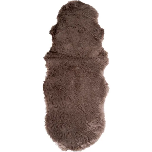 House Nordic Laila lamsvel 60x180 cm imitatiebont mushroom. Bruin