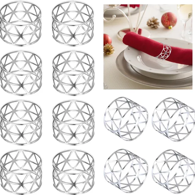 Ibenzoa Elegant Zilveren Servetringen Set van 12 voor Feestelijke Tafeldecoratie en Bijzondere Gelegenheden