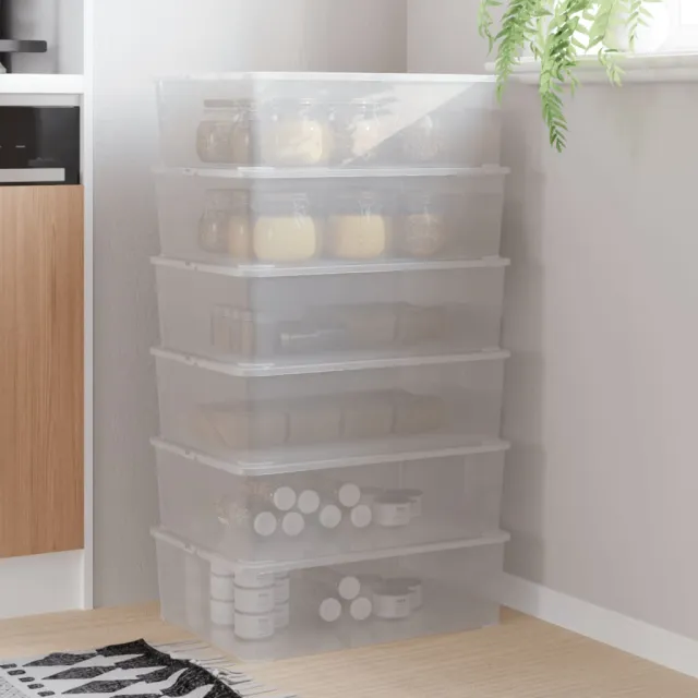 vidaXL Opbergboxen 6 st stapelbaar 25 L kunststof Transparent