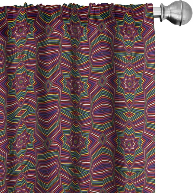 ABAKUHAUS Abstrakt Voorhangen – Gardijnen – 2x75x245 cm – Multicolor Mehrfarbig