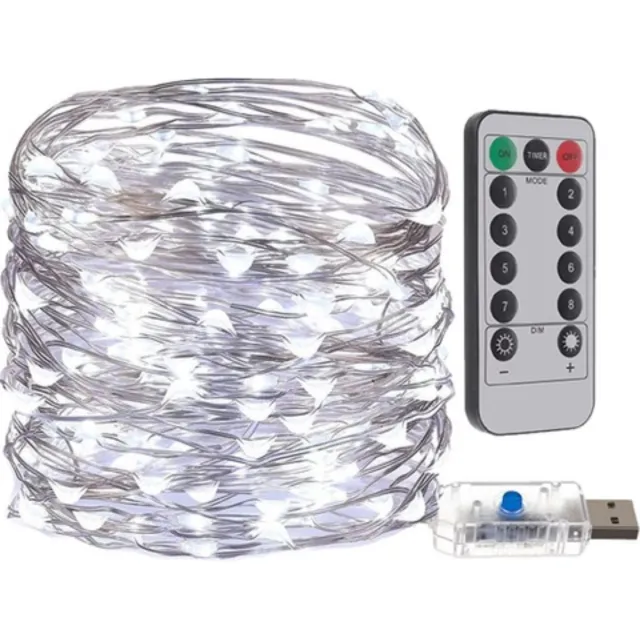 Malatec USB Kerstverlichting - 300 LED's in Koel Wit voor Sfeervolle Decoratie
