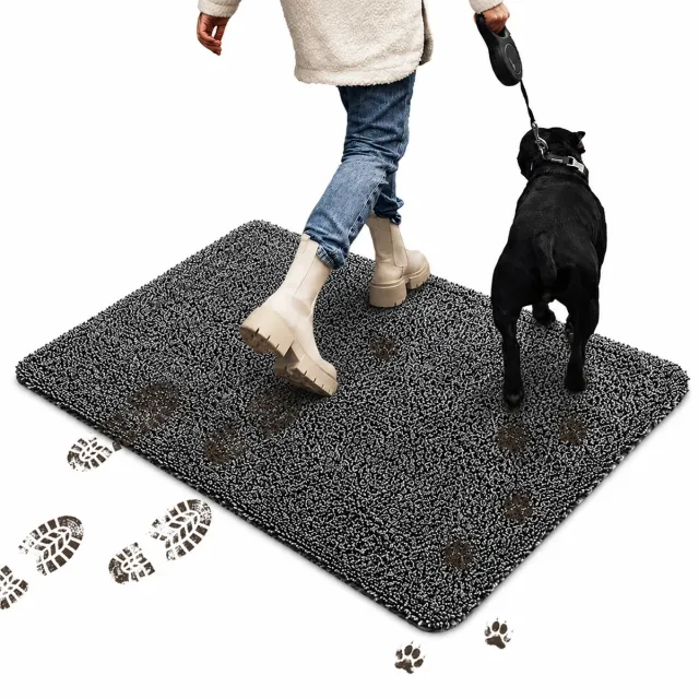 GLODI GOODS Absorberende schoonloopmat binnen 90 x 60cm – anti slip mat wasbaar – hond droogloopmat – deurmat hondenmat Antraciet