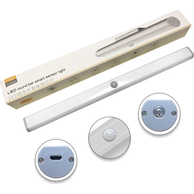 De Beste Gadgets Handy Century HP22 LED Strip bewegingssensor - 3 kleuren - trap | kast | keuken | magnetisch | Trapverlichting | Kastverlichting | Onderbouw verlichting | Led Verlichting | Led Lamp [Zilver - 20cm 3 Kleuren]