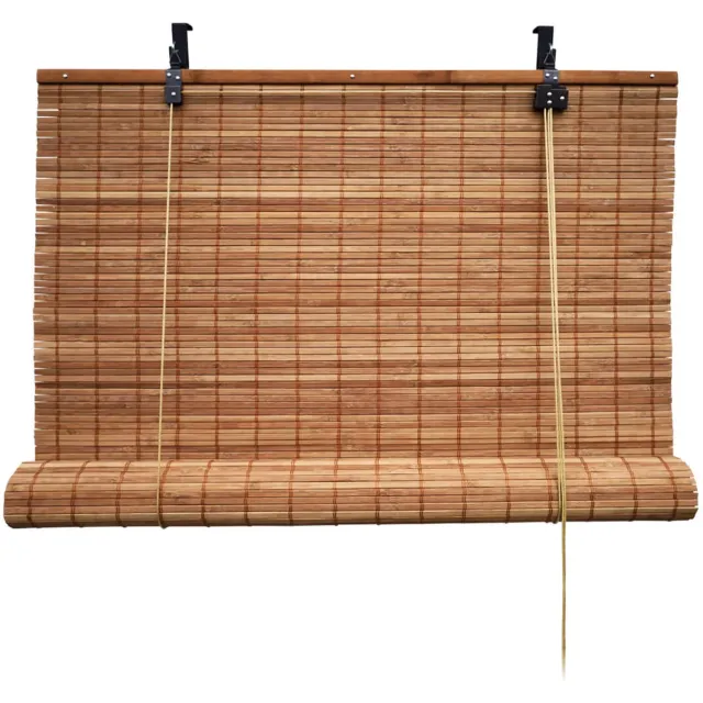 Barori Bamboebaas® bamboe rolgordijn Fedde - Bruin - 130x220 cm - Natuurlijke look - Zonwerend - Duurzaam bamboe - Lichtdoorlatend - Geschikt voor binnen en buiten - Eenvoudige montage