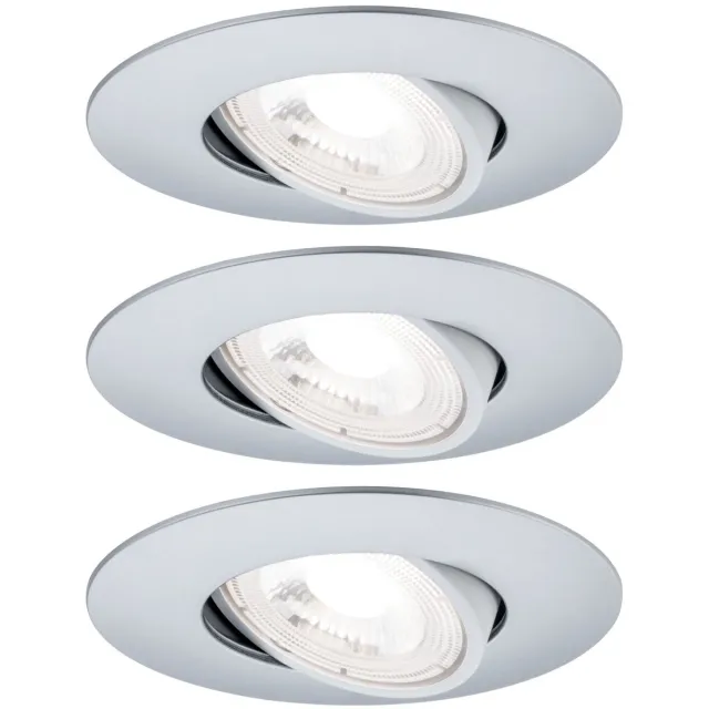 Paulmann LED-inbouwlamp Set van 3 zwenkbaar rond 90 mm 50° 3x5W 3x460lm 230V 3000K Chroom mat