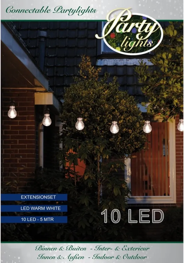 Anna's Collection Uitbreidingsset lichtsnoer warm witte lampbolletjes 5 m - Binnen/buiten verlichting priksnoer - Warmwitte LED feestlampjes