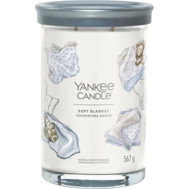 Yankee Candle Soft Blanket Large Tumbler Geurkaars - 100 branduren - twee lonten Wit