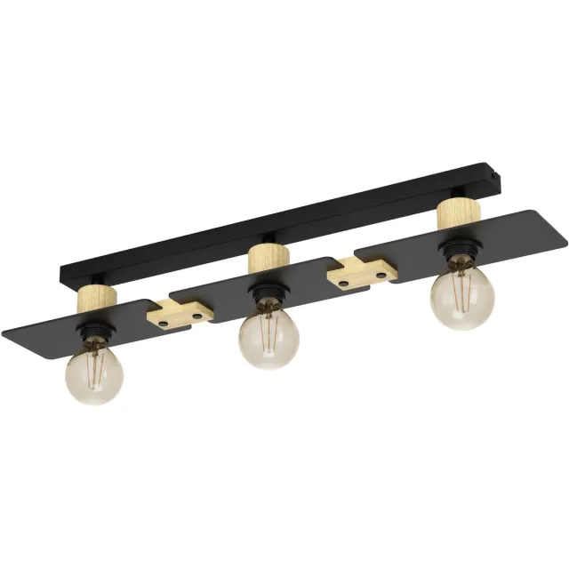 EGLO Bramerton Plafondlamp - E27 - 81 cm - Zwart|Bruin Zwart;Bruin