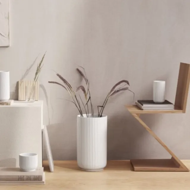 Lyngby Porcelaen Lingby vaas 38cm white wit