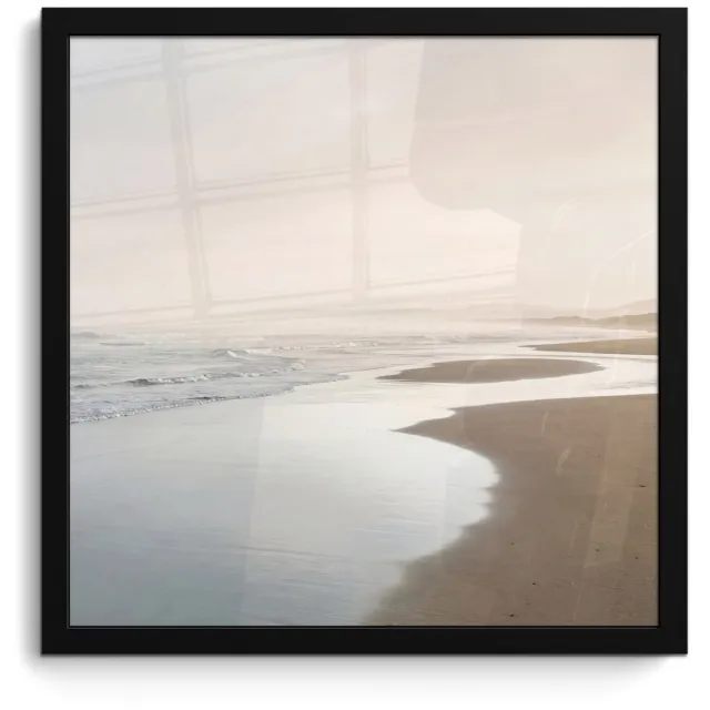 FrameYourWall Poster in lijst - Fotolijst 40x40 cm - Posters - Kustlijn - Strand - Oceaan - Posterlijst zwart - Decoratie - Wanddecoratie woonkamer - Muurdecoratie slaapkamer