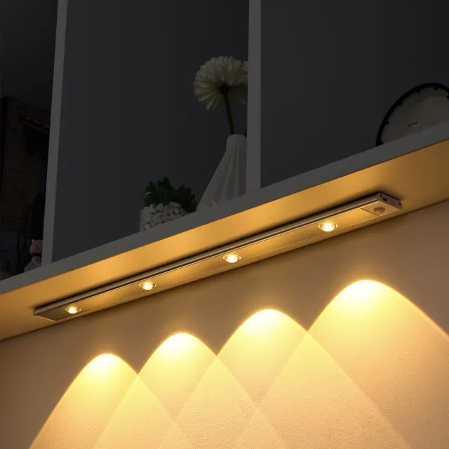 Heuts Goods LUXE Nachtlampje met bewegingssensor - Wandlamp - Wandlamp Binnen - USB Oplaadbaar - Magnetische Montage - Dimbaar - LED Licht - Inclusief Oplaadkabel - Meerdere kleuren - 40CM Warm Wit Licht