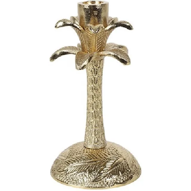 Palm Kandelaar Palm M Goudkleurig hoog 26 cm